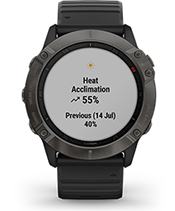 fēnix 6X Pro Solar with performance metrics screen