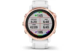 Multispordi kell fenix 6s PRO - roosa kuld, valge rihmaga