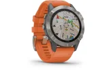 Multispordi kell Garmin fenix 6 Safiir - Ti hall, oranži rihmaga