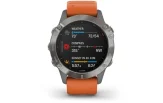 Multispordi kell Garmin fenix 6 Safiir - Ti hall, oranži rihmaga