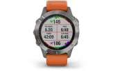 Multispordi kell Garmin fenix 6 Safiir - Ti hall, oranži rihmaga