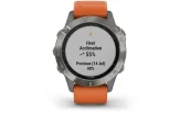 Multispordi kell Garmin fenix 6 Safiir - Ti hall, oranži rihmaga