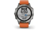 Multispordi kell Garmin fenix 6 Safiir - Ti hall, oranži rihmaga
