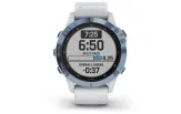 Multispordi kell Garmin fenix 6 Pro Solar - sinine Ti, valge rihmaga