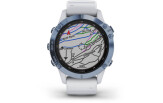 Spordikell Garmin fenix 6 Pro Solar - sinine, valge rihmaga Pro Solar - sinine Ti, valge rihmaga