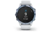 Multispordi kell Garmin fenix 6 Pro Solar - sinine Ti, valge rihmaga