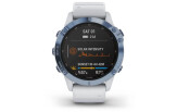 Spordikell Garmin fenix 6 Pro Solar - sinine, valge rihmaga Pro Solar - sinine Ti, valge rihmaga