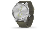 Aktiivsuskell Garmin vivomove Style, Silver-Moss Green, Silicone hõbe/roheline - silikoon