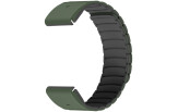 Kiirkinnitusega kellarihmad 22mm Magnetiga silikoon - tumeroheline / must