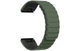 Kiirkinnitusega kellarihmad 22mm Magnetiga silikoon - tumeroheline / must
