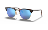P&auml;ikeseprillid Ray-Ban Clubmaster Havana on Gold Blue Flash M