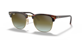 P&auml;ikeseprillid Ray-Ban Clubmaster Red Havana Green Gradient Flash M