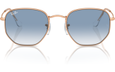 P&auml;ikeseprillid Ray-Ban Hexagonal Rose Gold Clear & Blue M