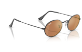 P&auml;ikeseprillid Ray-Ban Oval Black Brown Mirror Gold