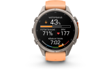 Spordikell Garmin fenix 9 43mm Pro inReach - Titanium with Shell Pink/Autumn Orange Silicone Band