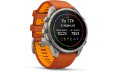 Spordikell Garmin fenix 9 47mm Pro inReach - Titanium with Autumn Orange/Spark Orange Silicone Band
