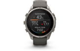Spordikell Garmin fenix 9 47mm Pro Solar inReach - Titanium with Pebble Grey Silicone Band