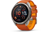 Spordikell Garmin fenix 9 51mm Pro inReach - Titanium with Autumn Orange/Spark Orange Silicone Band