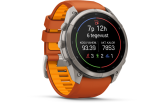 Spordikell Garmin fenix 9 51mm Pro inReach - Titanium with Autumn Orange/Spark Orange Silicone Band