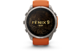 Spordikell Garmin fenix 9 51mm Pro inReach - Titanium with Autumn Orange/Spark Orange Silicone Band