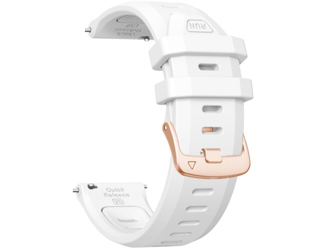 Kellarihmad 20mm kiire kinnitus valge/rose gold silikoon