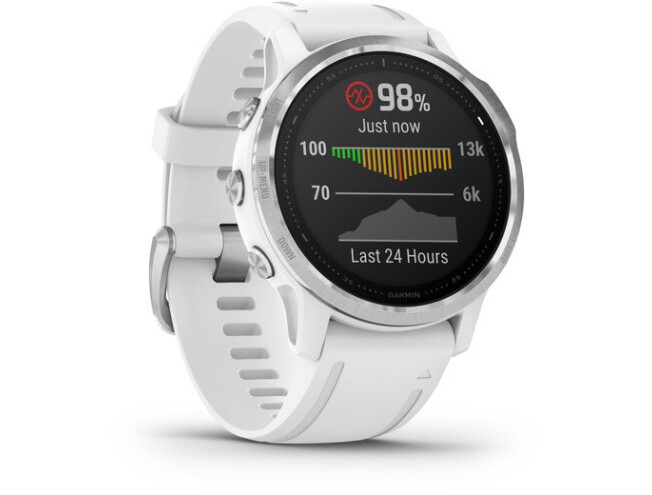 Spordikell Garmin fenix 6S  Silver w/White Band (no MAP/Music) Standard - hõbe, valge rihmaga