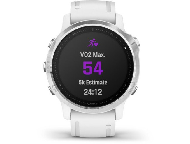 Spordikell Garmin fenix 6S  Silver w/White Band (no MAP/Music) Standard - hõbe, valge rihmaga