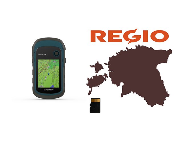 K&auml;si GPS Garmin eTrex 22x eTrex 22x + Regio Teed m&auml;lukaart