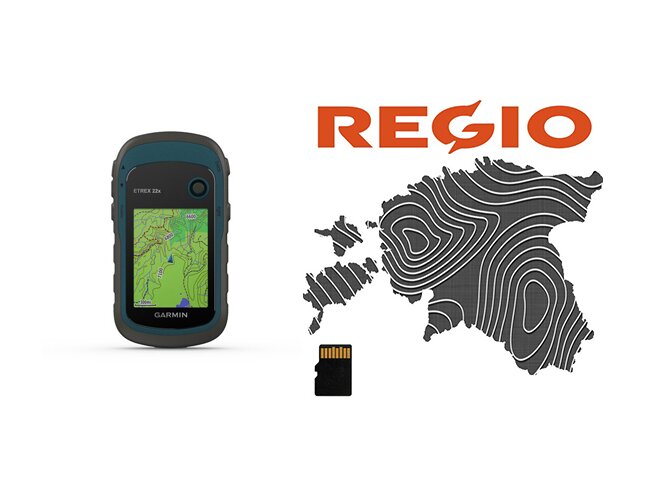 K&auml;si GPS Garmin eTrex 22x eTrex 22x + Regio Topo m&auml;lukaart