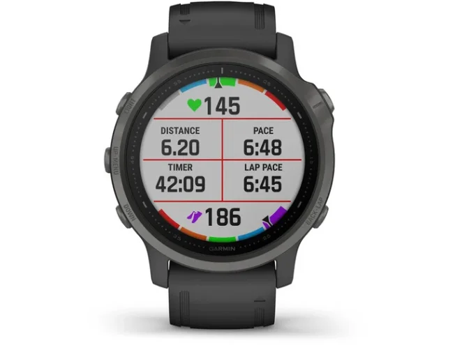 Multispordi kell fenix 6s Safiir - s&uuml;sinik hall, musta rihmaga