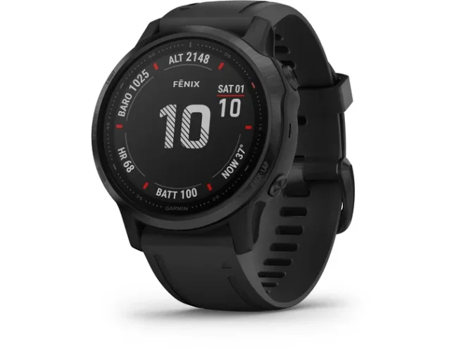 Multispordi kell fenix 6s PRO -  must, musta rihmaga