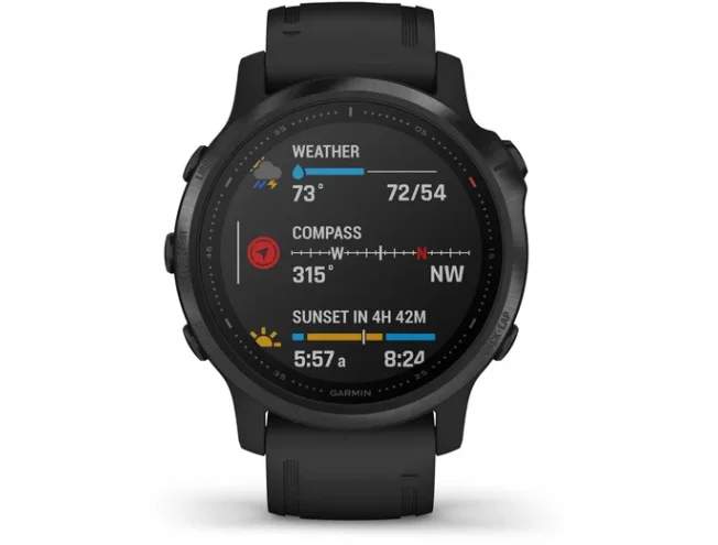 Multispordi kell fenix 6s PRO -  must, musta rihmaga