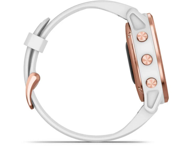 Multispordi kell fenix 6s PRO - roosa kuld, valge rihmaga