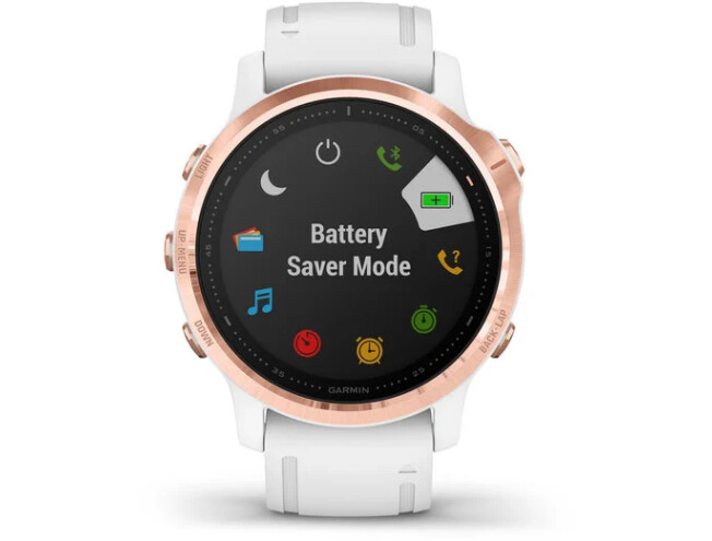 Multispordi kell fenix 6s PRO - roosa kuld, valge rihmaga