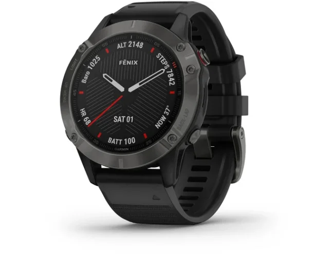 Multispordi kell Garmin fenix 6 Safiir - hall, musta rihmaga