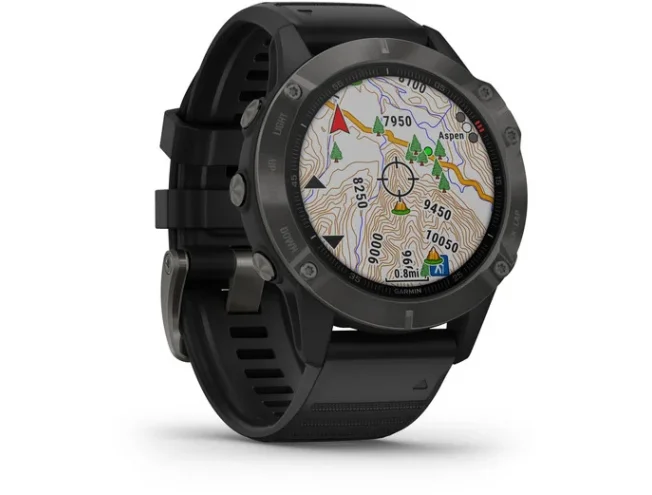 Multispordi kell Garmin fenix 6 Safiir - hall, musta rihmaga