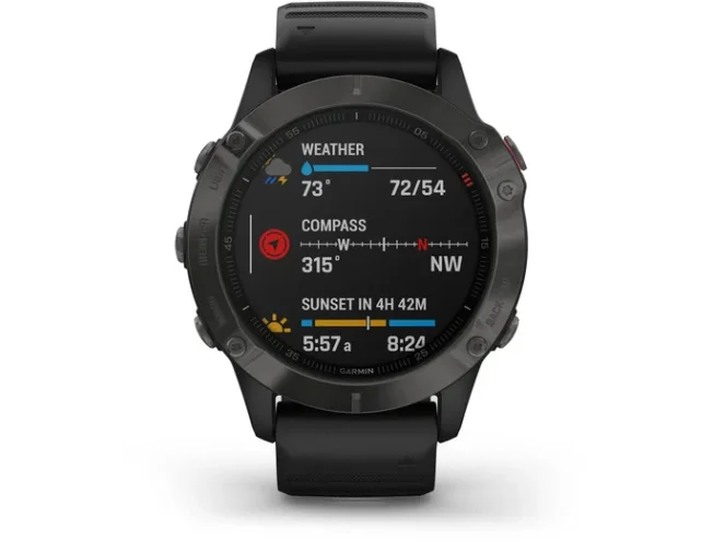 Multispordi kell Garmin fenix 6 Safiir - hall, musta rihmaga