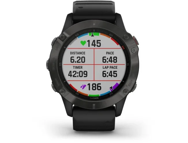 Multispordi kell Garmin fenix 6 Safiir - hall, musta rihmaga