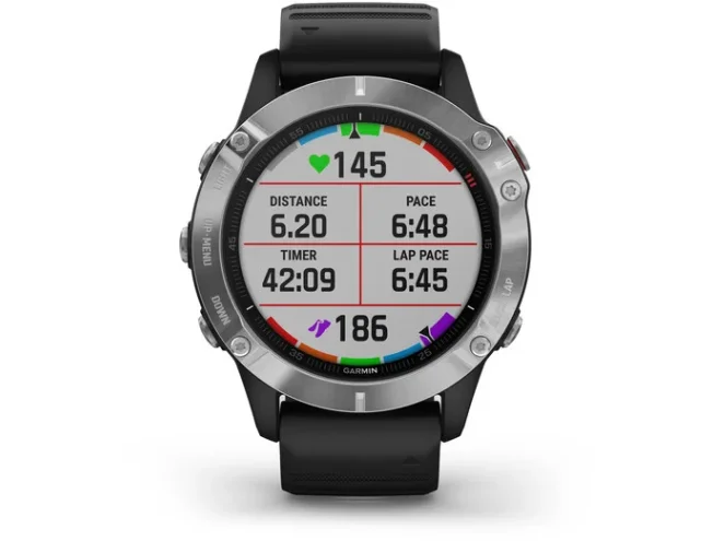 Multispordi kell Garmin fenix 6 Solar - h&otilde;be, musta rihmaga