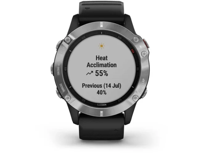 Multispordi kell Garmin fenix 6 Solar - h&otilde;be, musta rihmaga