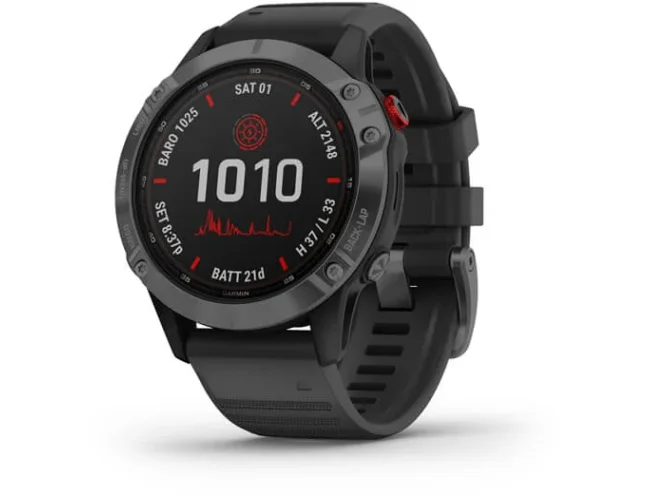 Multispordi kell Garmin fenix 6 Pro Solar - hall, musta rihmaga