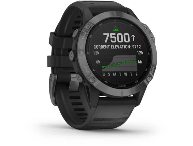 Multispordi kell Garmin fenix 6 Pro Solar - hall, musta rihmaga
