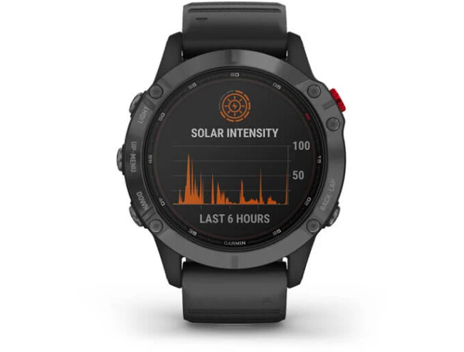 Spordikell Garmin fenix 6 Pro Solar - hall, musta rihmaga Pro Solar - hall, musta rihmaga