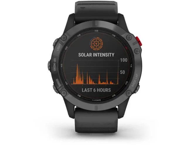 Multispordi kell Garmin fenix 6 Pro Solar - hall, musta rihmaga