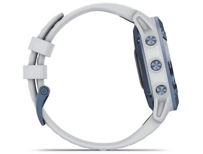Spordikell Garmin fenix 6 Pro Solar - sinine, valge rihmaga Pro Solar - sinine Ti, valge rihmaga