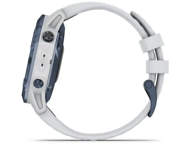 Multispordi kell Garmin fenix 6 Pro Solar - sinine Ti, valge rihmaga