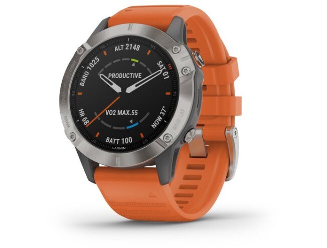 Multispordi kell Garmin fenix 6 Safiir - Ti hall, titaanium rihmaga