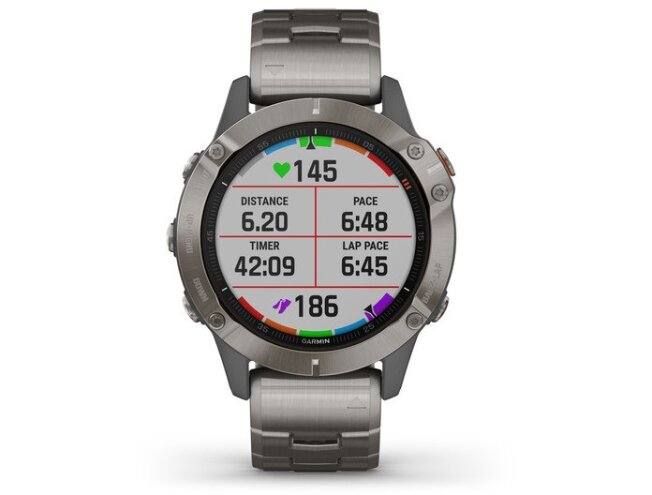 Multispordi kell Garmin fenix 6 Safiir - Ti hall, titaanium rihmaga