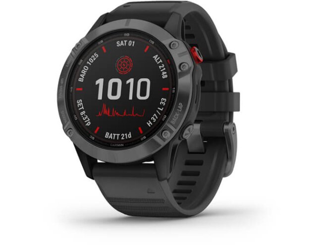 Multispordi kell Garmin fenix 6 Pro Solar - hall, Carbon Gray DLC rihmaga