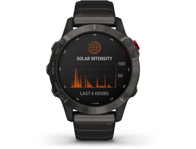 Multispordi kell Garmin fenix 6 Pro Solar - hall, Carbon Gray DLC rihmaga